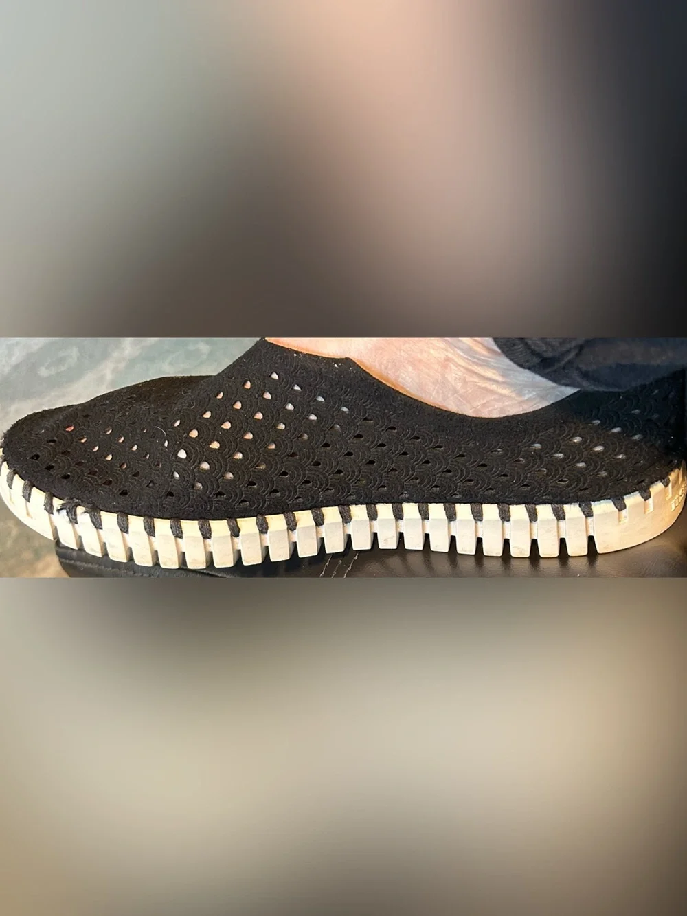 Ilse Jacobsen Black Perforated Slip-On shoes Size 38 (8)